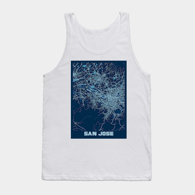 San Jose - Califonia Peace City Map Tank Top by tienstencil